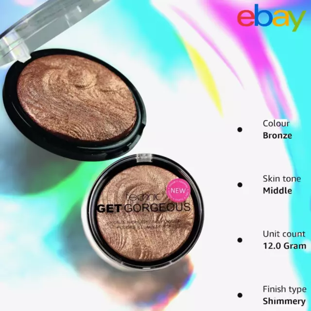 Technic Get Gorgeous Bronze Bronzing Highlighting Shimmery make up Powder 12g