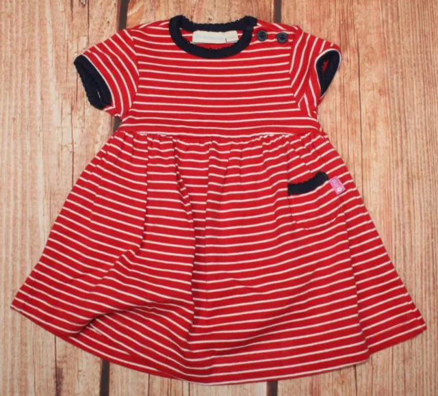 Jojo Maman Bebe Girl Jersey Dress Red Cotton 3-6 Months