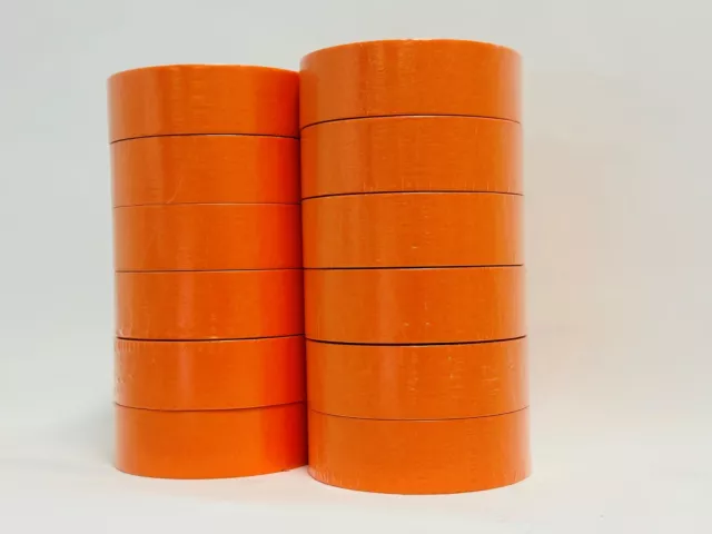 PREMIUM MASKING TAPE Orange 1-1/2 inch  (12 Rolls) 2 sleeves Automotive Bodyshop