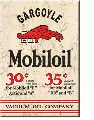 Mobil USA Retro Tankstellen Magnet Schild Mobiloil Gargoyle