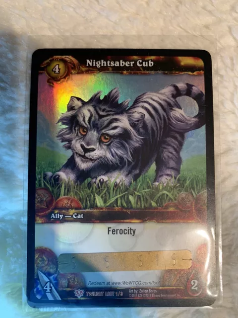 Unscratched Loot Card Nightsaber Cub World of Warcraft WoW TCG CCG wowtcg
