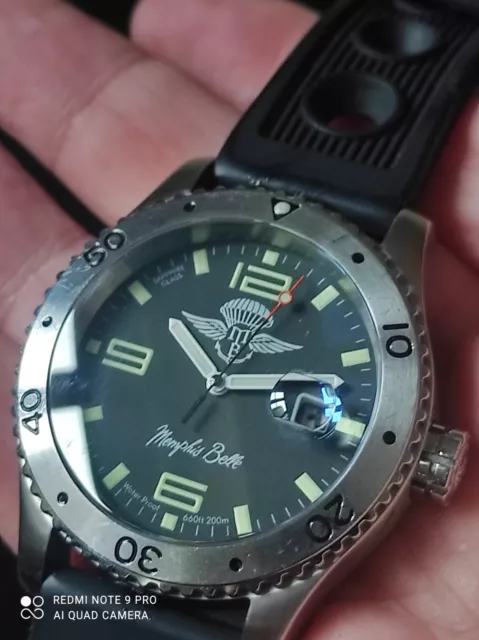 Memphis Belle Sky Time Militare 200 Metri Uomo Perfettamente Funzionante