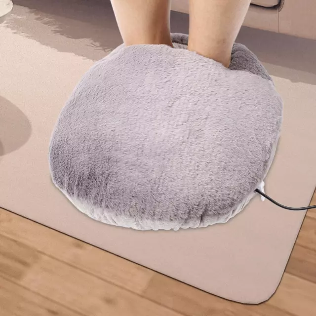 Chauffe-pieds électrique USB en peluche, coussin chauffant rapide et