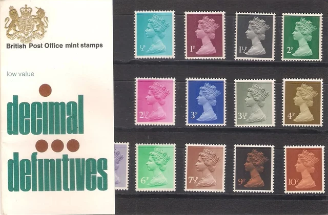 GB 1971 ½P-10P Low Value Decimal Definitive Presentation Pack 37 £15.99 ...