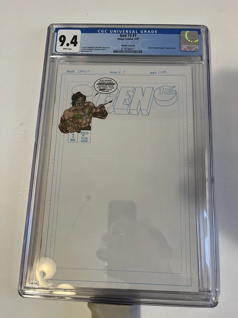 Gen 13 #1 CGC 9.4 Do it Yourself Blank Sketch Variant Jim Lee J Scott Campbell