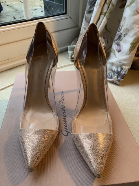 Gianvito Rossi Plexi 105 Rare Rose Gold Perspex Heels 40 Immaculate