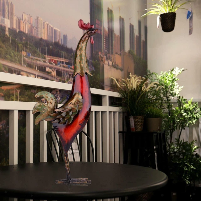 Fer Coq Ornement Statue Sculpture Salle à Manger Décor Pendaison De