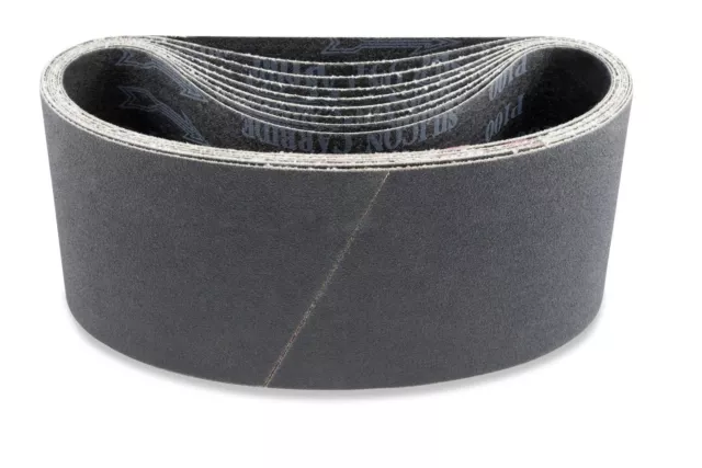 100mm x 915mm Silicon abrasive sanding belts. Price per 5 belts.  Mixed grits