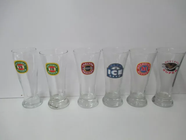 VB Victoria Bitter Beer Glass 285ml Collectable Breweriana x 4 Different Designs