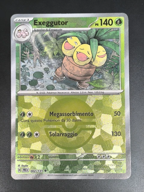 CARTA POKEMON EXEGGUTOR 002/131 Pokeball Evoluzioni Prismatiche PRE ...