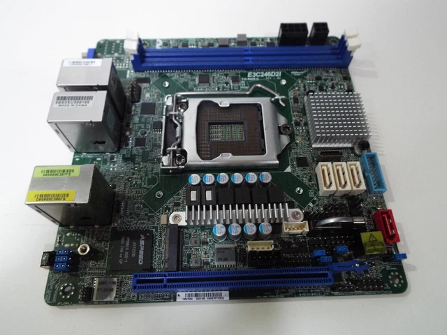 N17 NAS Carte Mère C246 LGA1151 (Intel/C246/Mini ITX/DDR4 Support ECC/PCIE3. 0x16/4x2.5G LAN/8xSATA3/2xM.2/USB3.0/HD DP/Soft Routing Board
