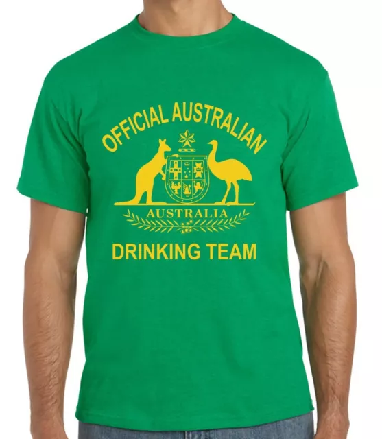Funny T shirts Official Australian Drinking Team Aussie Sale large Antique green