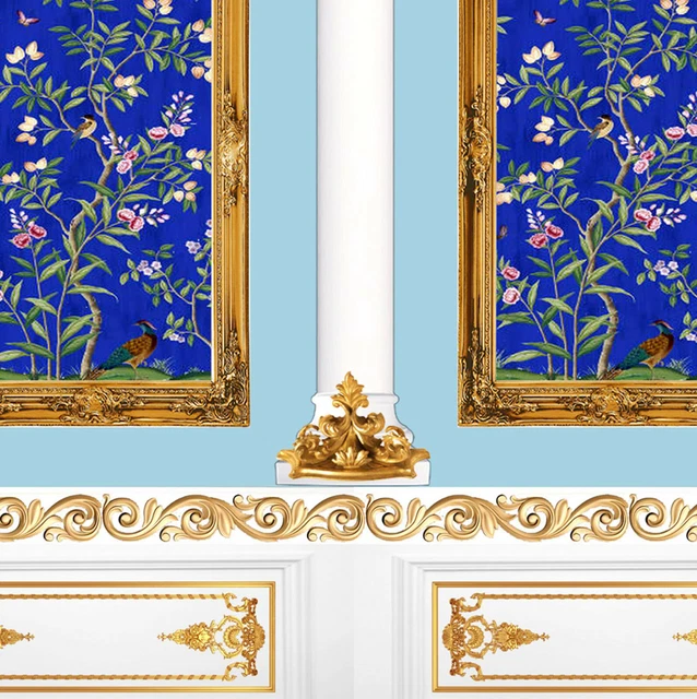 1/12 SCALE Dolls House Wallpaper Green And Cream Acorns PP102 £1.15