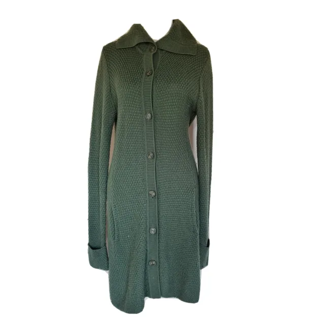 Patagonia Womens Button Up Long Knit Cardigan Green