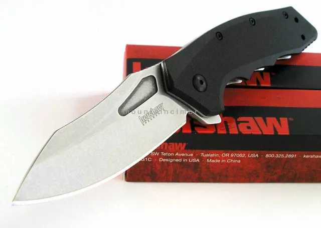 Kershaw FLITCH Stonewash EDC Flipper Speed Assisted Opening G10 Knife CLAM 3930