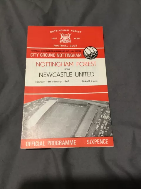 Nottingham Forest Vs Newcastle United 1967 FA Challenge Cup Football Programme