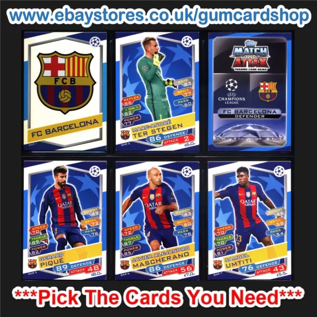 Match Attax 2016/2017 Champions League (Barcelona) *Please Choose Cards*