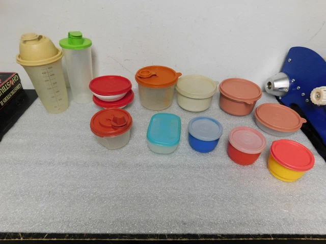 Vtg TUPPERWARE mixed lot of 13pc with lids small food storage containers kitchen