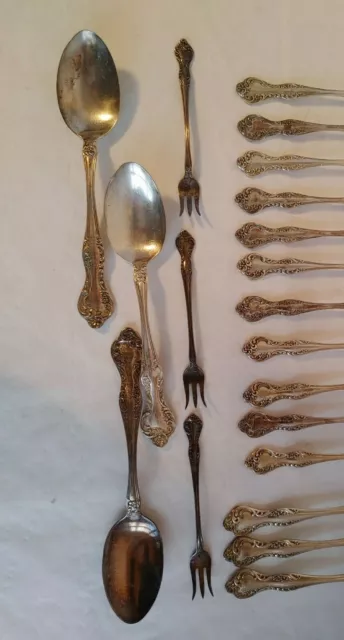 Vintage 1960s Reed & Barton Silverplate Wisteria Pattern Serving Spoon #16499