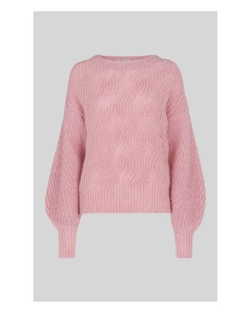 Whistles Sophia Mohair Sweater Size M UK 12 14 Pink Fuzzy Knit Chunky RRP 139