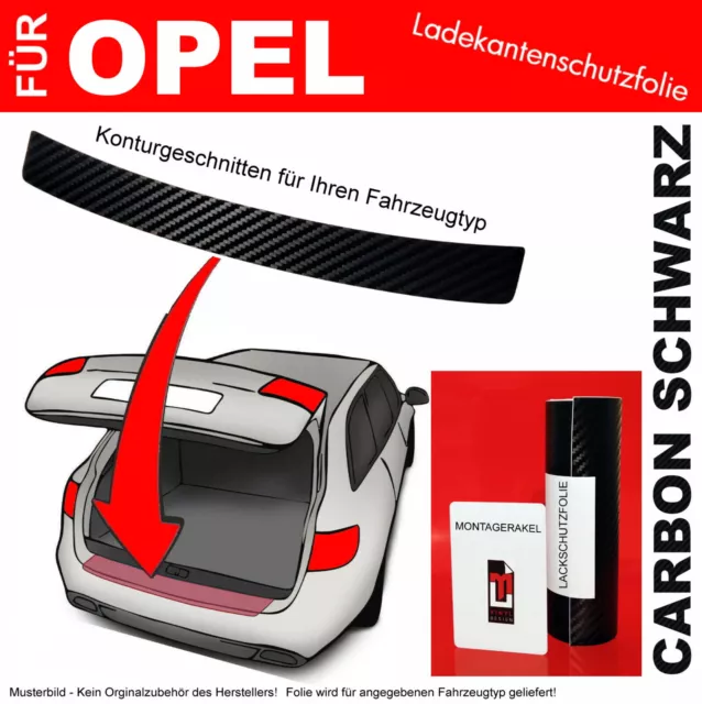 Lackschutzfolie Ladekantenschutz für Opel Zafira Life ab BJ 2019 CarbonSchwarz