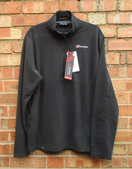 Mens Berghaus Prism Micro PT Half Zip Fleece Jacket Black XL 48" Chest BNWTs