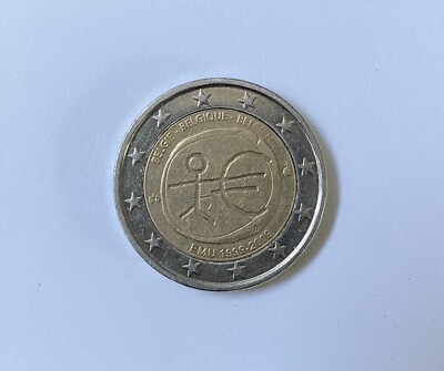PIÈCE DE 2 euros rare bonhomme UEM 1999-2009 : état IMPECCABLE EUR 130