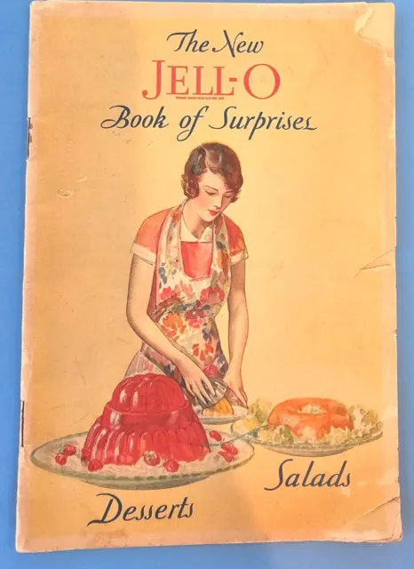 1930 New Jell-O Book of Surprises Desserts Salads Recipe Book General Foods