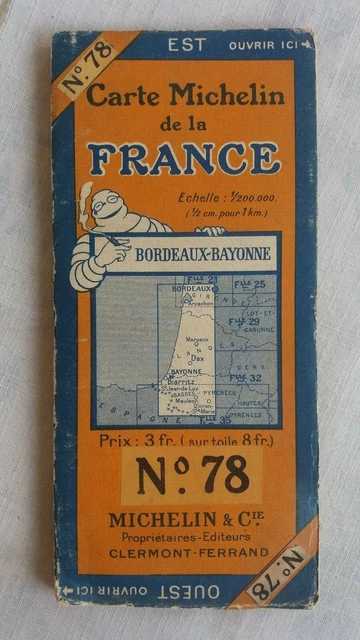 ANCIENNE CARTE - Old Map - MICHELIN n° 83-CARCASSONNE-NIMES- 1955 - WW2