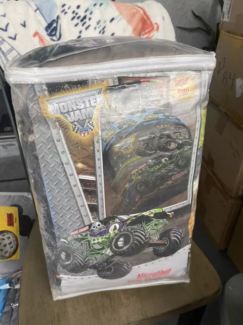 NUEVO Monster Jam Trucks excavadora de tumbas solo edredón de microfibra doble