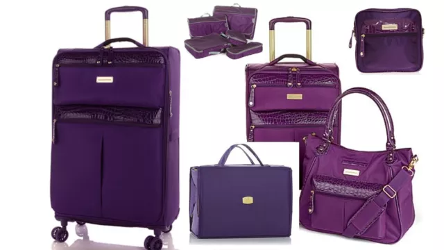 Samantha Brown Luggage Lightweight Weekender Travel Collection Purple