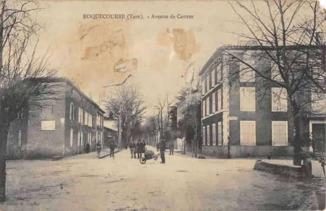 Cpa 81 Roquecurbe Avenue De Castres