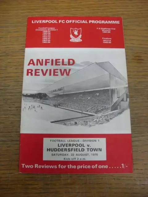 22/08/1970 Liverpool v Huddersfield Town [With Football League Review] (team cha