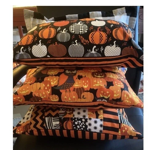 Juego de 3 fundas de almohada de otoño de Halloween con almohadas incluidas