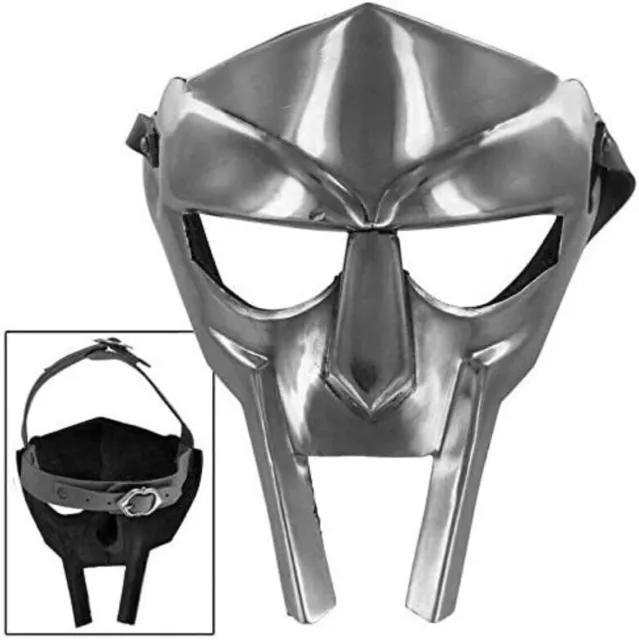 Medieval MF Doom Gladiator Mask Mad-Villain Golden Finish Brass Face Armor Item