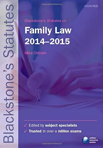 Blackstone's Statutes on Family Law 2014-2015 (Blackstone's Statute Series) Book