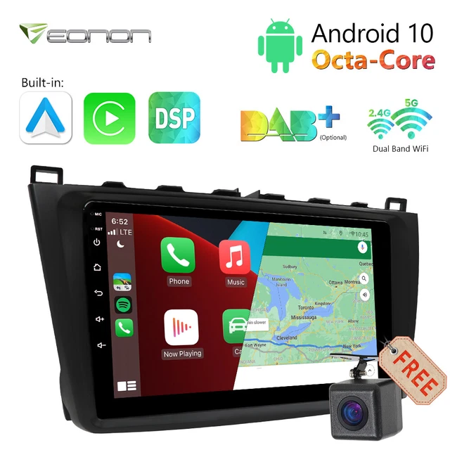 CAM+For Mazda 6 2009-12 9" Android 10 8-Core 3+32GB Car Radio Stereo GPS CarPlay