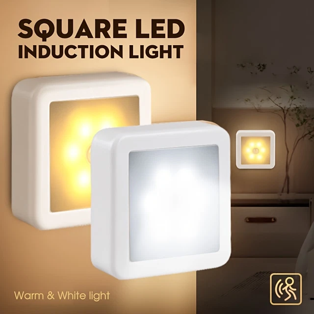 6 LED MOTION Sensor Lights PIR Wireless Night Light Battery Cabinet ...