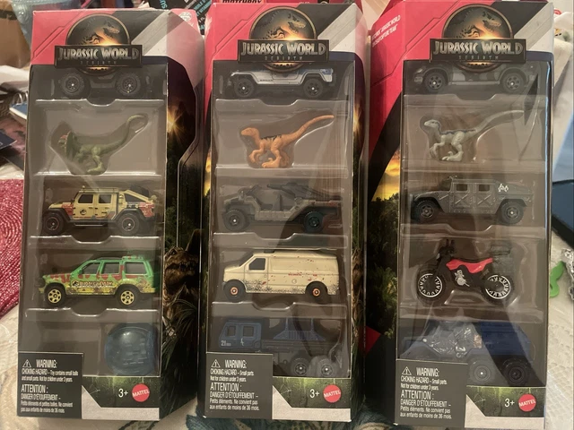 2025 JURASSIC WORLD Rebirth Matchbox 5 Pack 3 Sets HARD TO FIND 34 