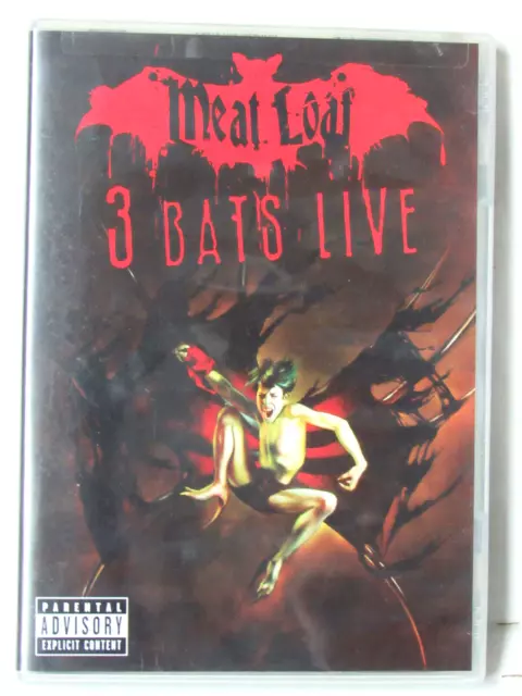 MEAT LOAF 3 Bats Live (DVD) CONCERT MEATLOAF W/BOOKLET, LIKE-NEW, REGION 1 USA