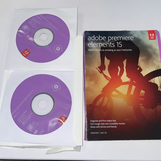 Original Adobe Photoshop Premiere Elements 15 for Windows/Mac - Retail version