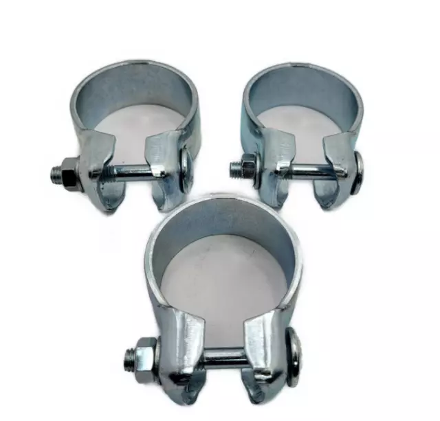 3 x HJS Auspuffschelle Breitbandschelle Schelle Typ VAG Ø 50 mm u.a. für AUDI/VW