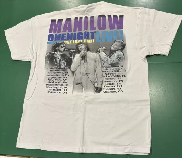 Barry Manilow One Night One Last Time Live *2side Shirt Vintage Men Gift Tee 3