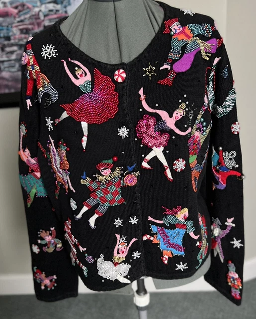 Michael Simon M L XL Nutcracker Ballet Sweater Cardigan