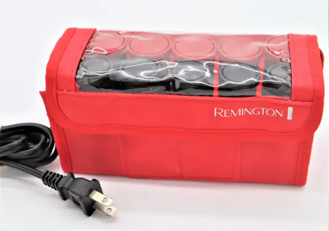 Remington Hot Rollers Travel H-1015 Ceramic Compact Hair Curlers with Red Case