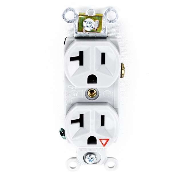 Pass & Seymour Ig6300 Duplex Receptacle, Isolated Ground, 20A 125V, Gray (10 Pk)