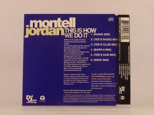 MONTELL JORDAN THIS IS HOW WE DO IT (K97) 6 Track CD Single including ...