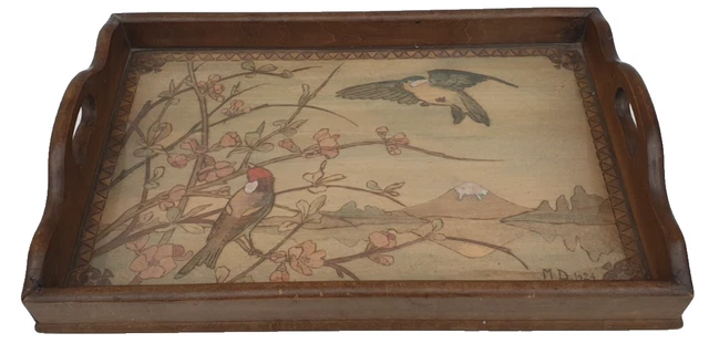 PLAQUE DECORATIVE EN CUIVRE - AUX OISEAUX - 27 x 12 cm - 115 g