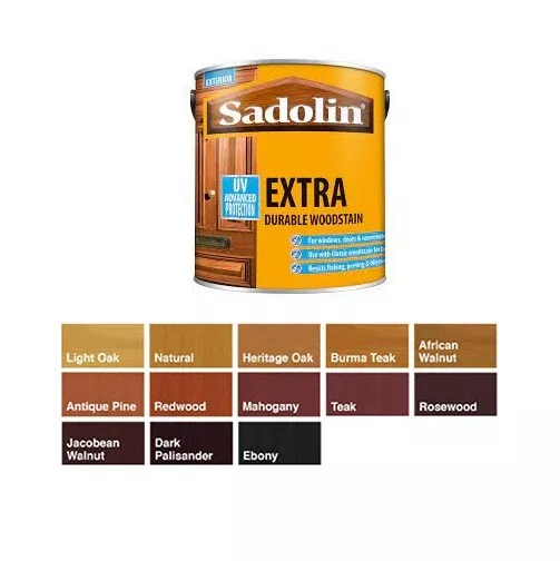 Sadolin Extra Durable Woodstain - All Colours - All Sizes 500mls/ 1L / 2.5L / 5L