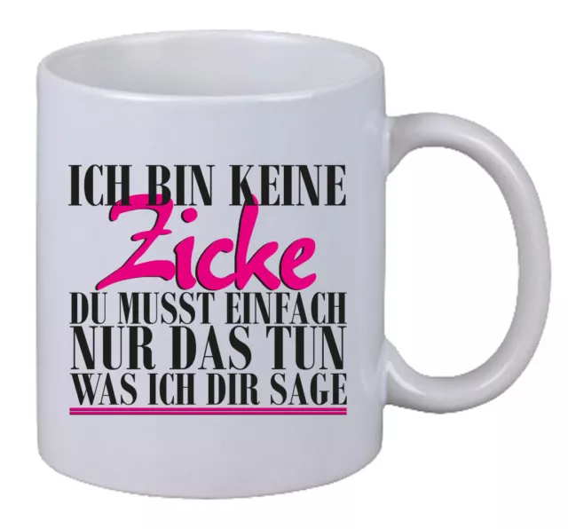 Kaffee Tasse "Ich bin keine Zicke" Geschenk Geburtstag X-Mas Weihnachten Fun Gag